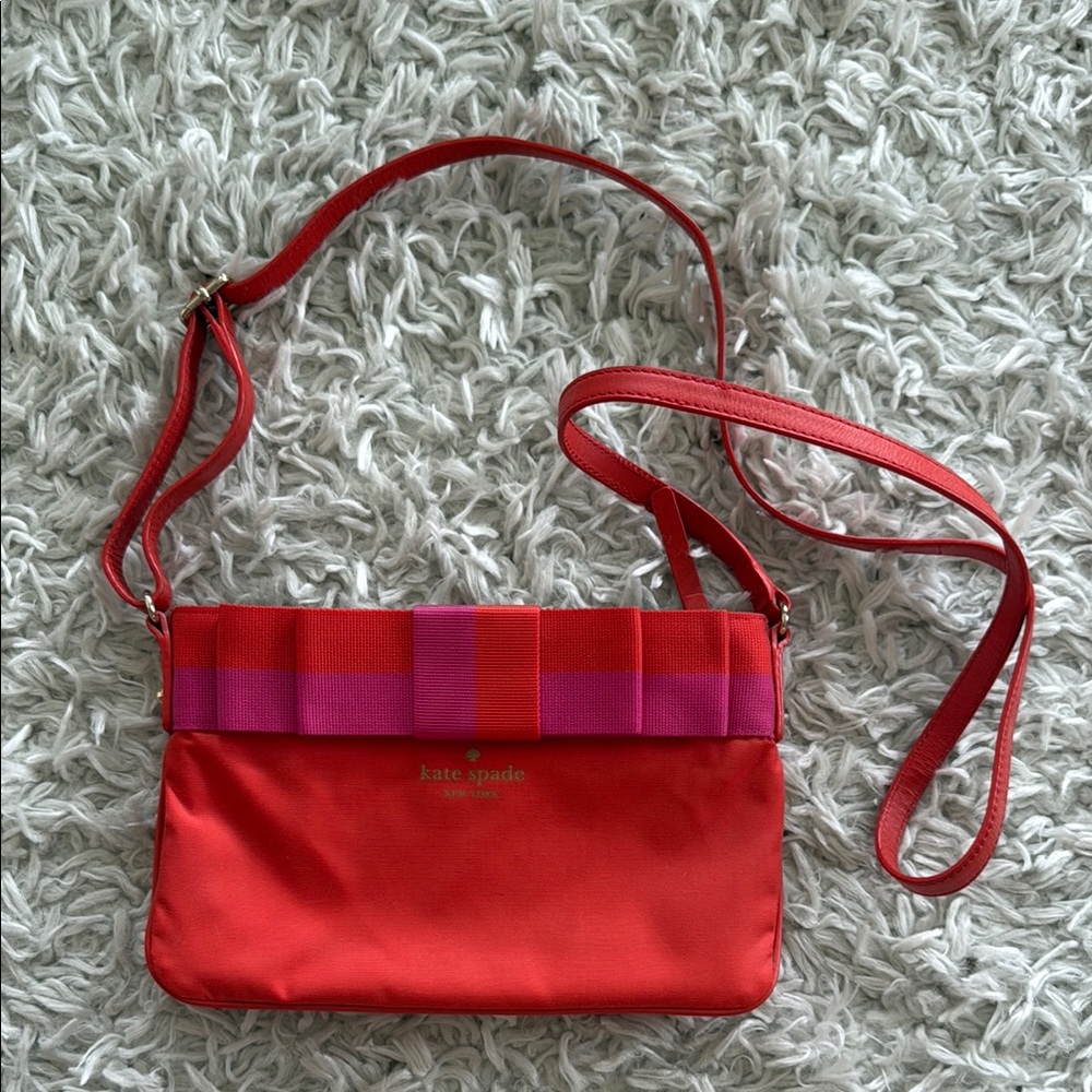 Kate Spade Vibrant Red and Pink Crossbody Bag
